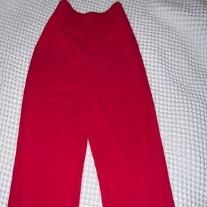 pink high waisted wide leg pants
